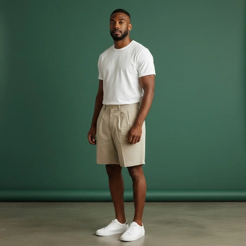 Polo Ralph Lauren Tyler Short Mens 32 Khaki Tan Pleated Chino Cotton Shorts